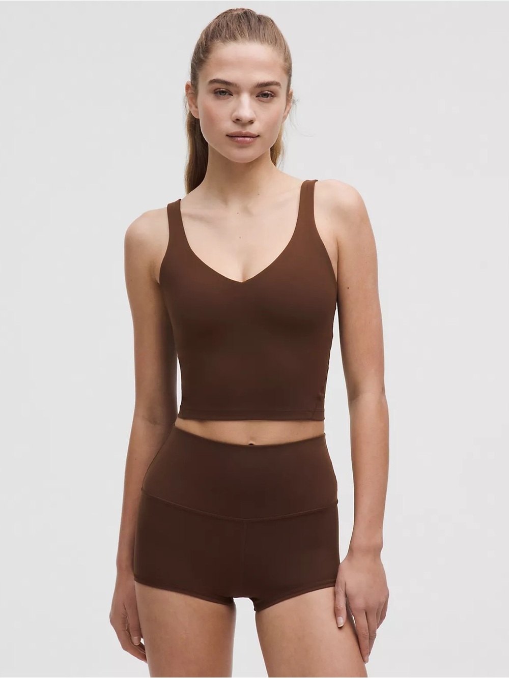 Lululemon Align Cropped Tank Top Brown Size 4 Built-In Shelf Bra